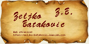 Željko Bataković vizit kartica
